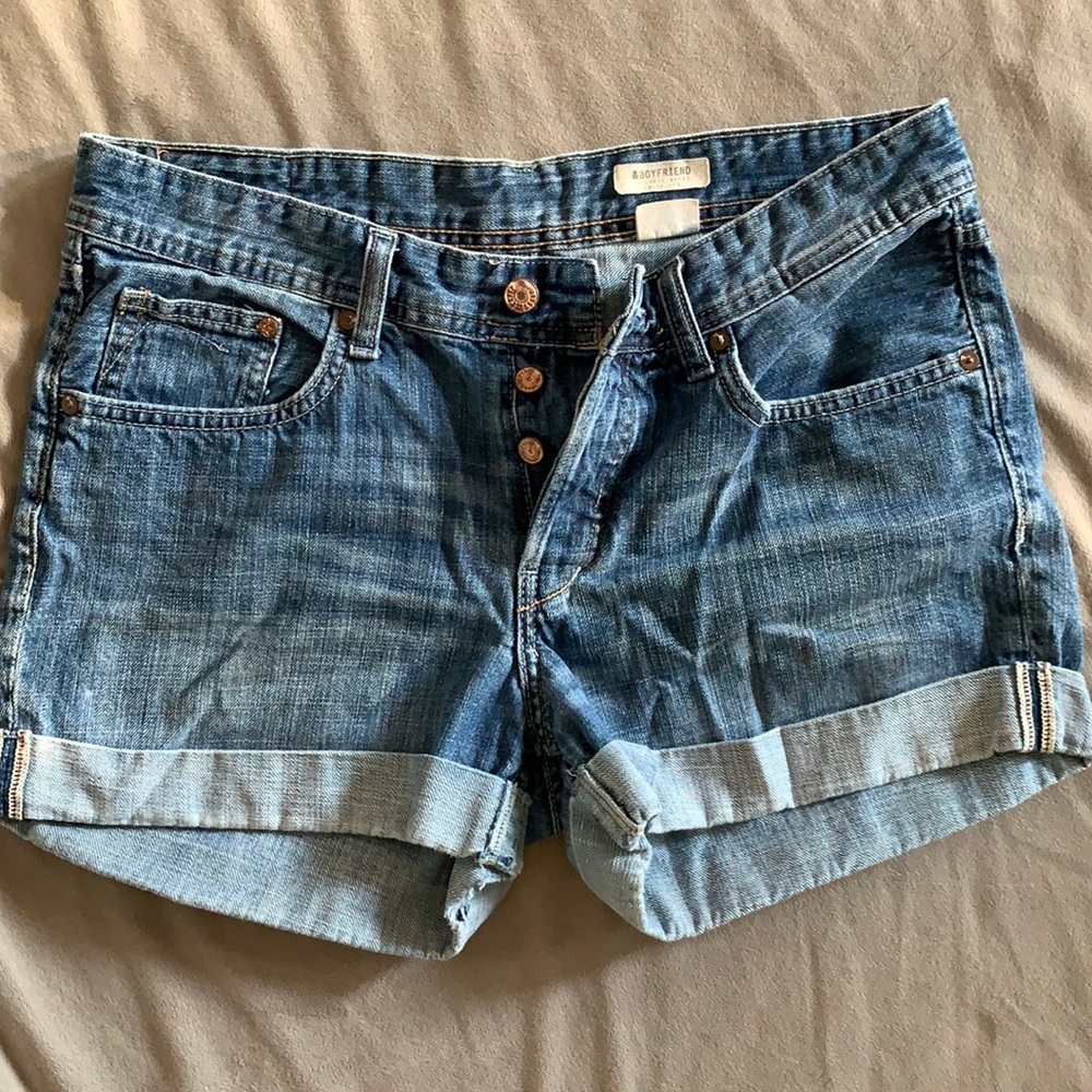 H&M denim boyfriend shorts sz 8